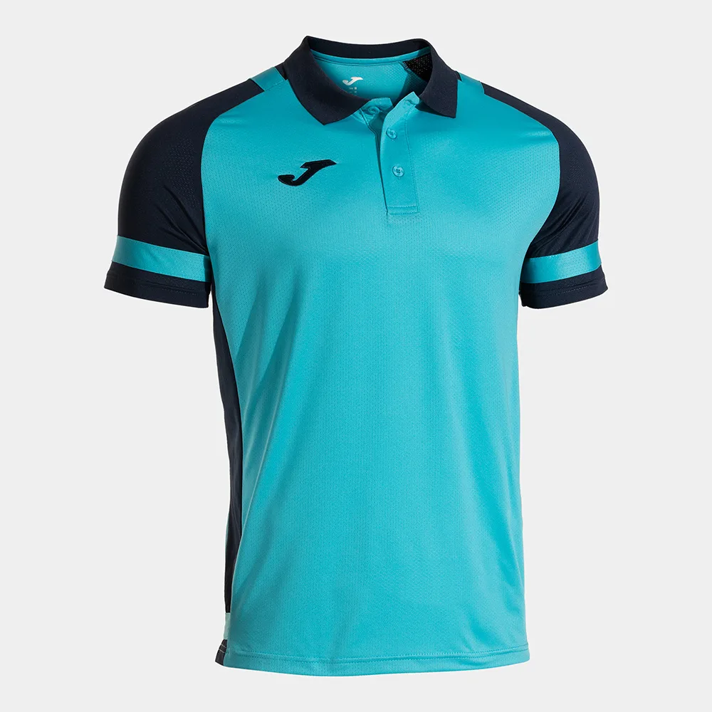 Tricou polo Joma Lider, Turcoaz Fluo / Bleumarin - imagine 1