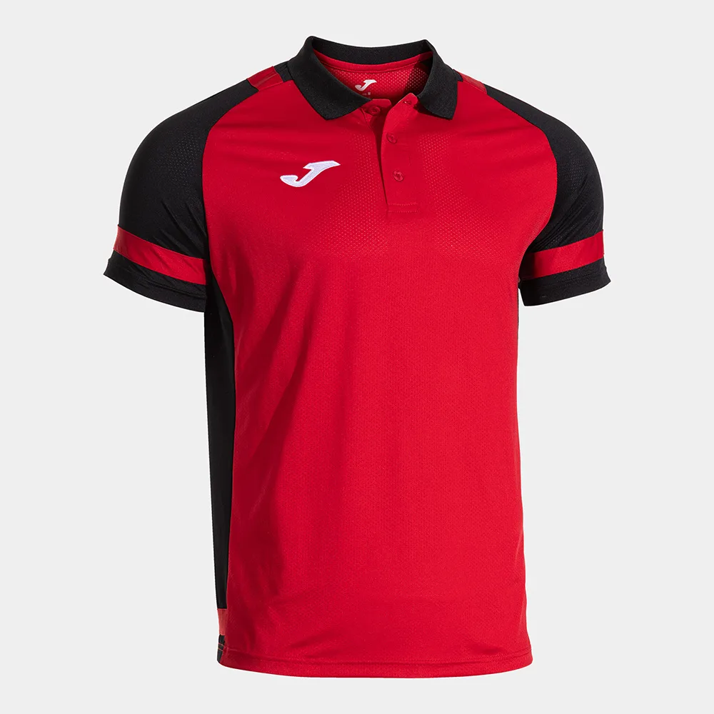 Tricou roșu Joma Lider, cu guler polo. (Rosu / Negru) - imagine 1