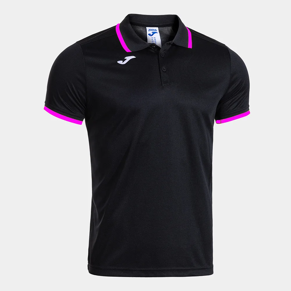 Tricou polo Joma Combi Premium, Negru / Roz Fluo - imagine 1