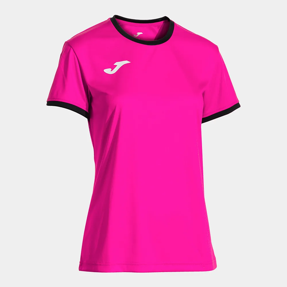 Tricou sport dama Joma Combi Premium, Roz Fluo / Negru - imagine 1