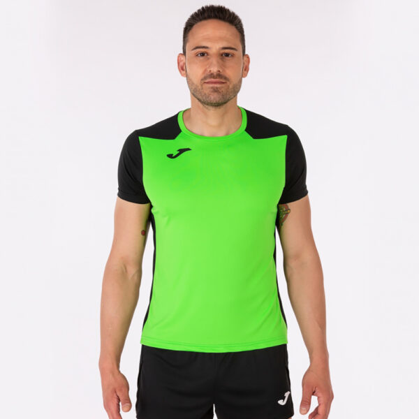 Tricou alergare Joma Record II, Verde Fluo / Negru - imagine 4
