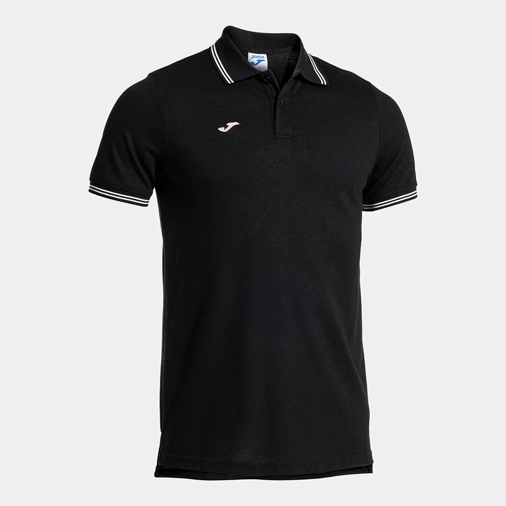 Tricou polo bumbac Joma Confort Classic, Negru / Roz - imagine 1