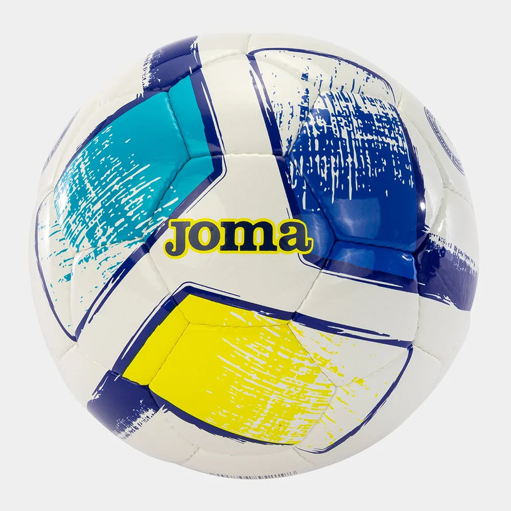 Minge fotbal Joma Dali II, Alb / Turcoaz Fluo (Nr. 5) - imagine 1