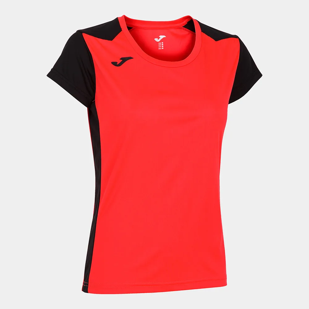 Tricou alergare dama Joma Record II, Coral Fluo / Negru - imagine 1