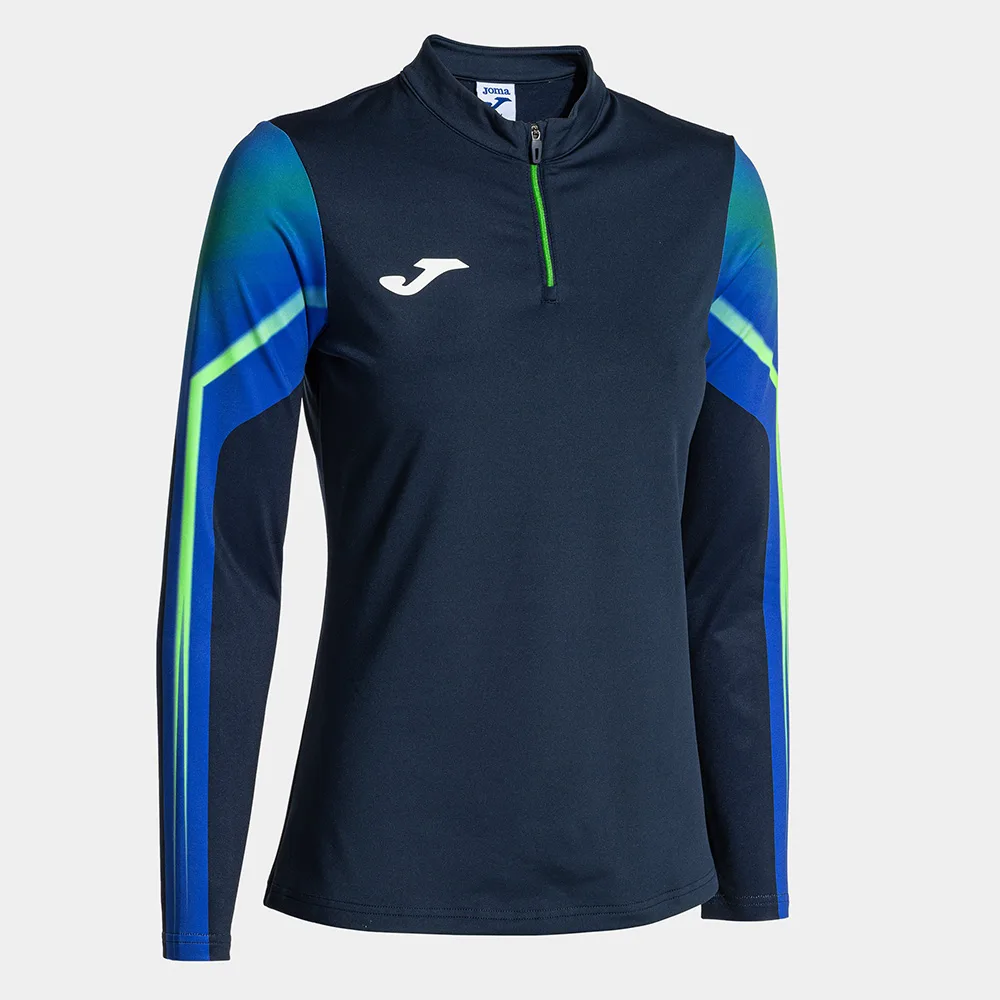 Bluza antrenament dama Joma Elite XI, Bleumarin / Verde Fluo - imagine 1