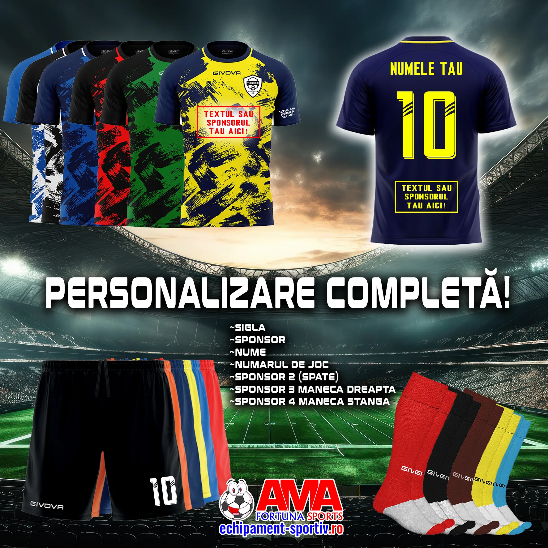 givova art cu jambiere SET 3 PIESE ECHIPAMENT SPORTIV GIVOVA ART - imagine 1