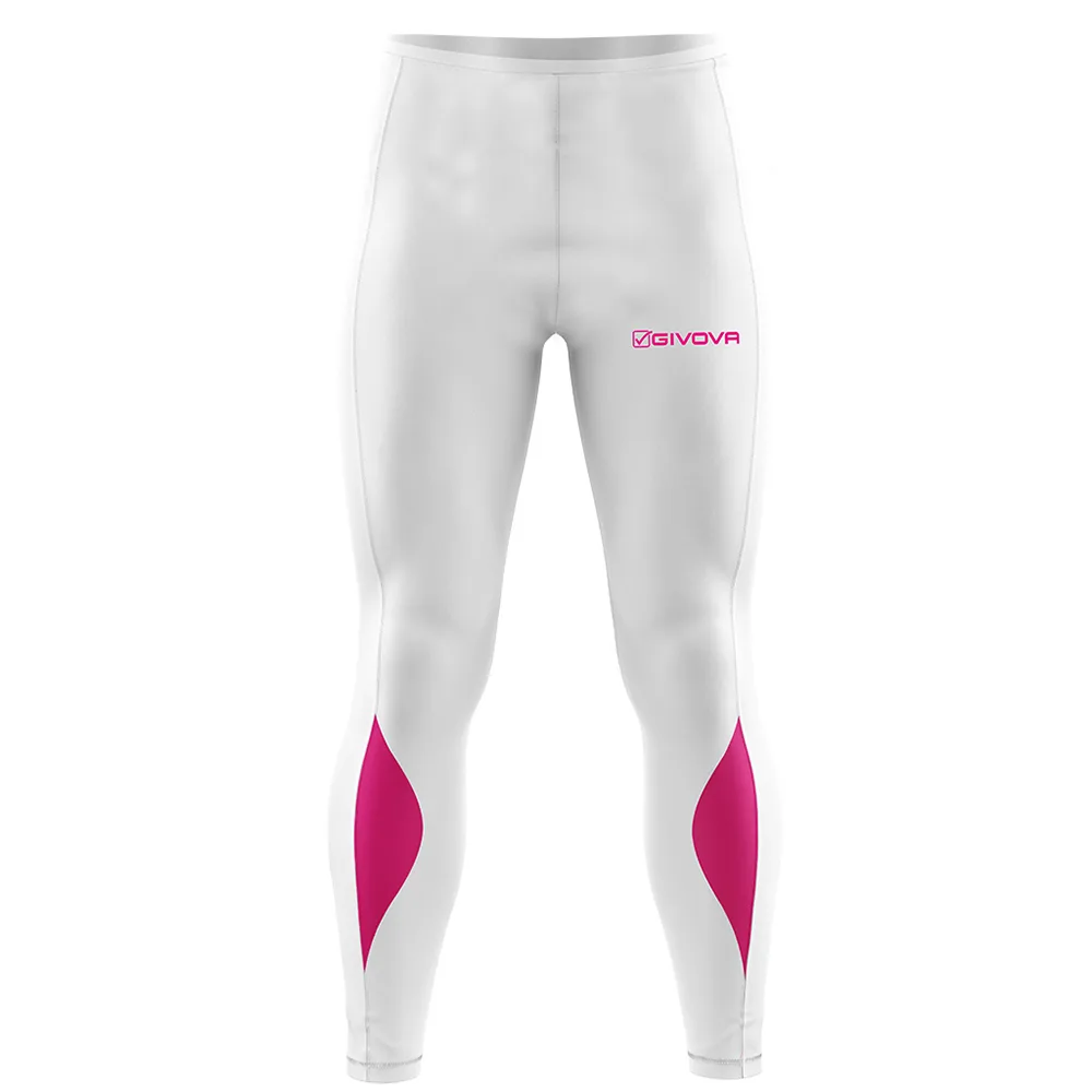 Pantaloni lungi Givova Running, Alb / Fuxia - imagine 1