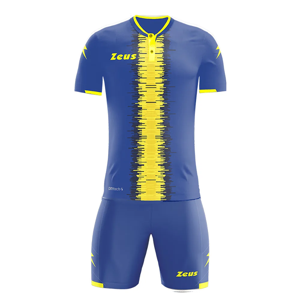 Set echipament fotbal Zeus Perseo, Albastru Royal / Galben - imagine 1
