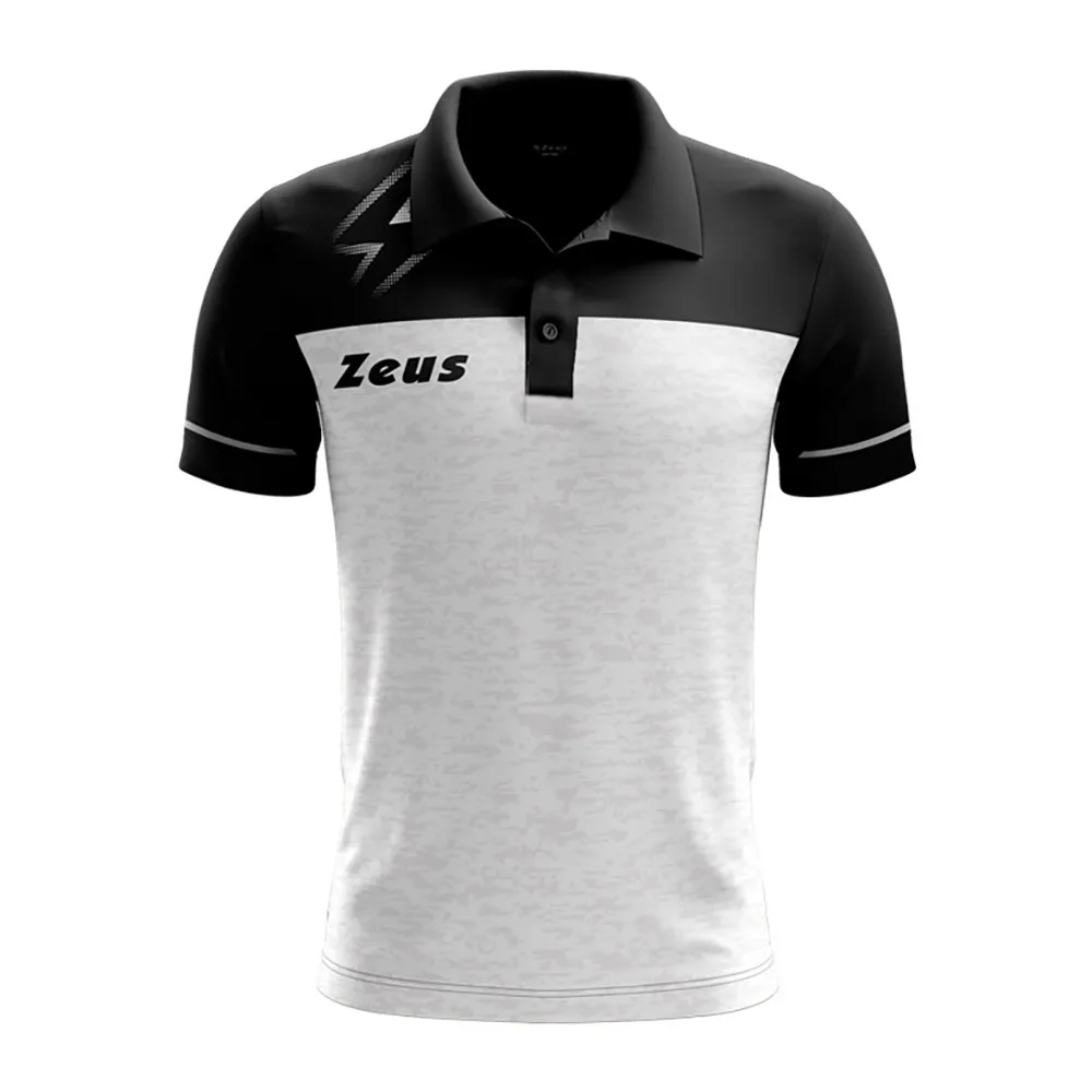 Tricou polo Zeus Bikolor, Alb / Negru - imagine 1