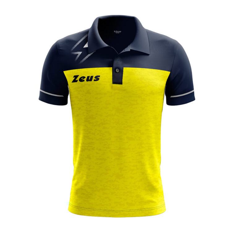 Tricou polo Zeus Bikolor, Galben / Bleumarin