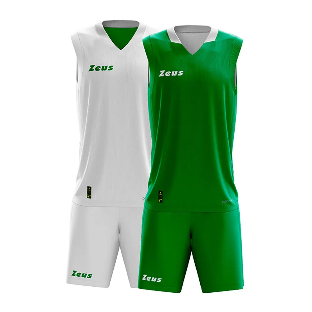 Set echipament baschet Zeus Doblo, Alb / Verde - imagine 1