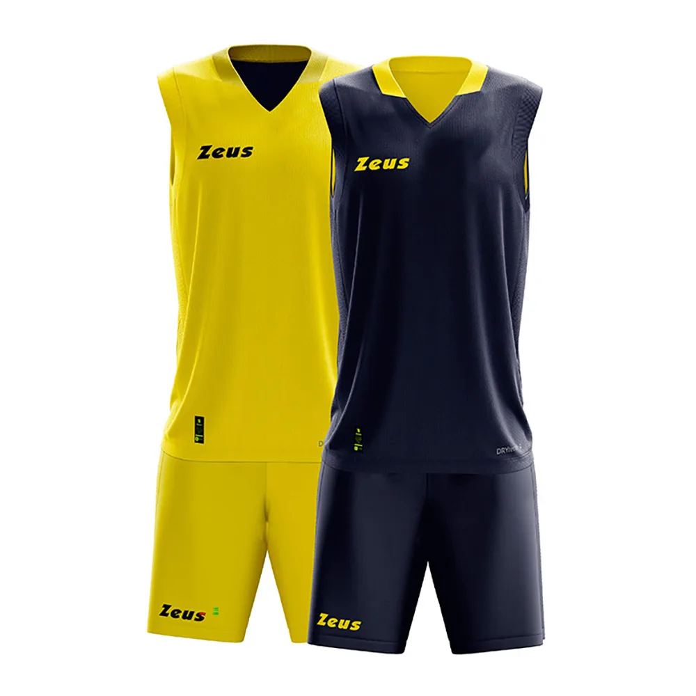 Set echipament baschet Zeus Doblo, Galben / Bleumarin - imagine 1