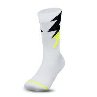 Sosete sport Zeus Thunder, Alb / Galben Fluo
