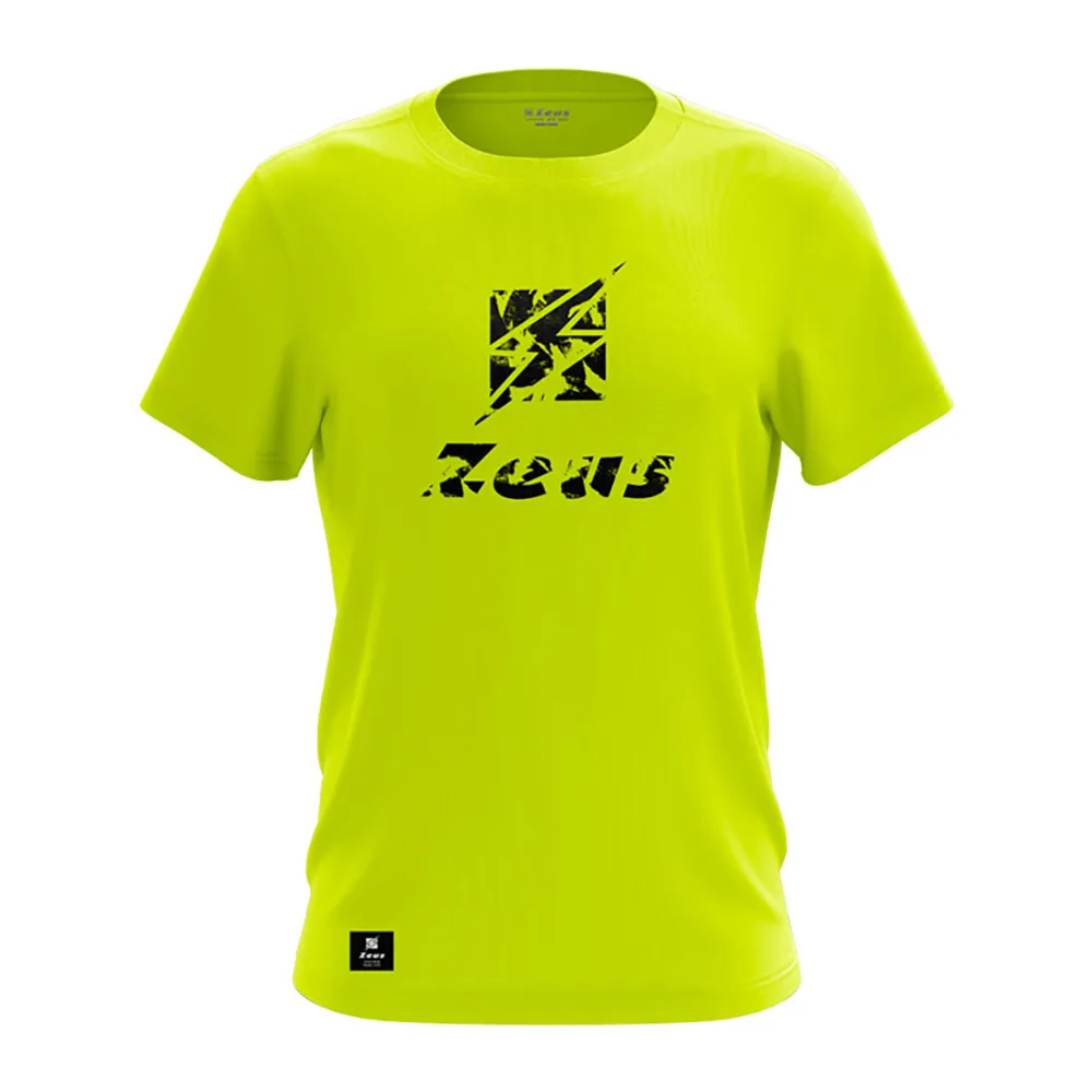 Tricou bumbac Zeus Square, Galben Fluo - imagine 1