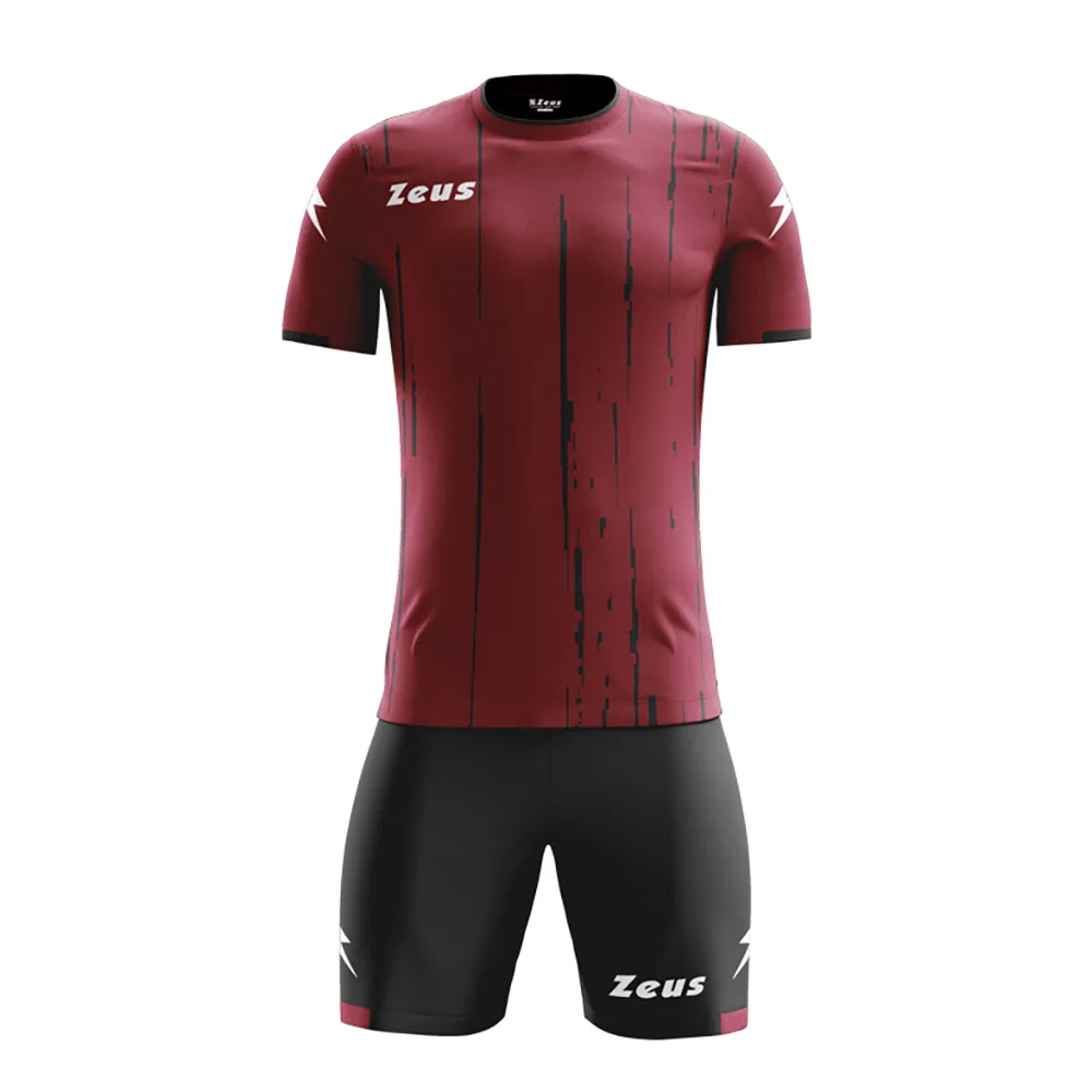 Set echipament fotbal Zeus Bolt, Visiniu / Negru - imagine 1