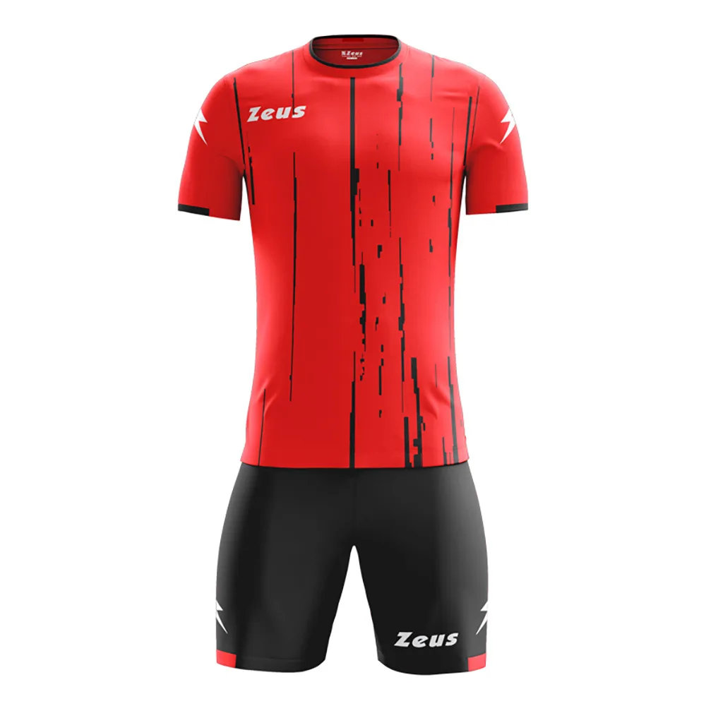 Set echipament fotbal Zeus Bolt, Rosu / Negru - imagine 1