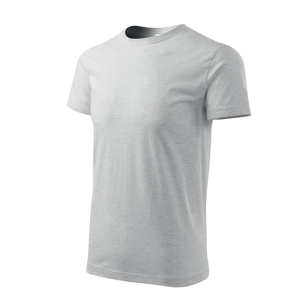 Tricou bumbac Basic, Gri deschis - imagine 1
