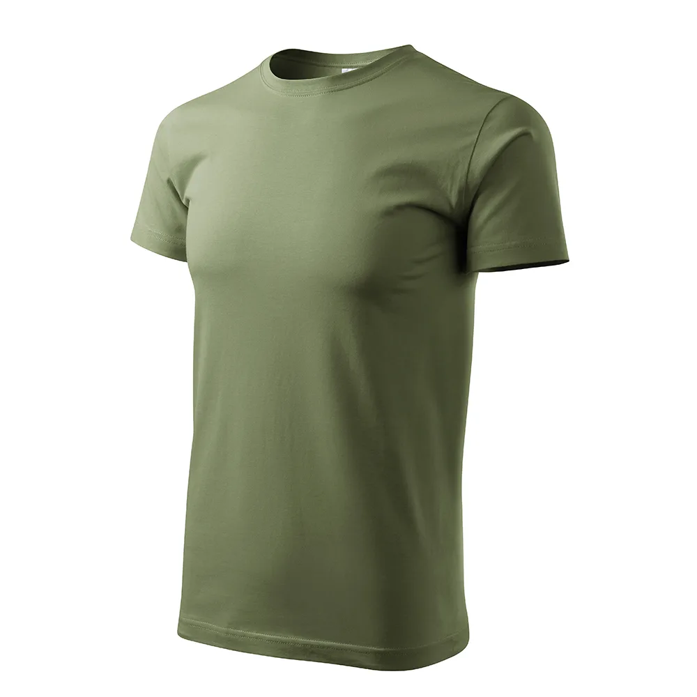 Tricou bumbac Basic, Khaki - imagine 1