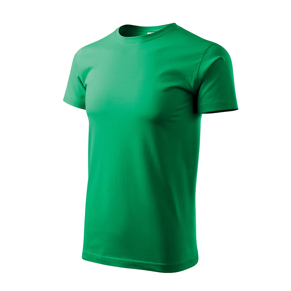Tricou bumbac Basic, Verde mediu - imagine 1