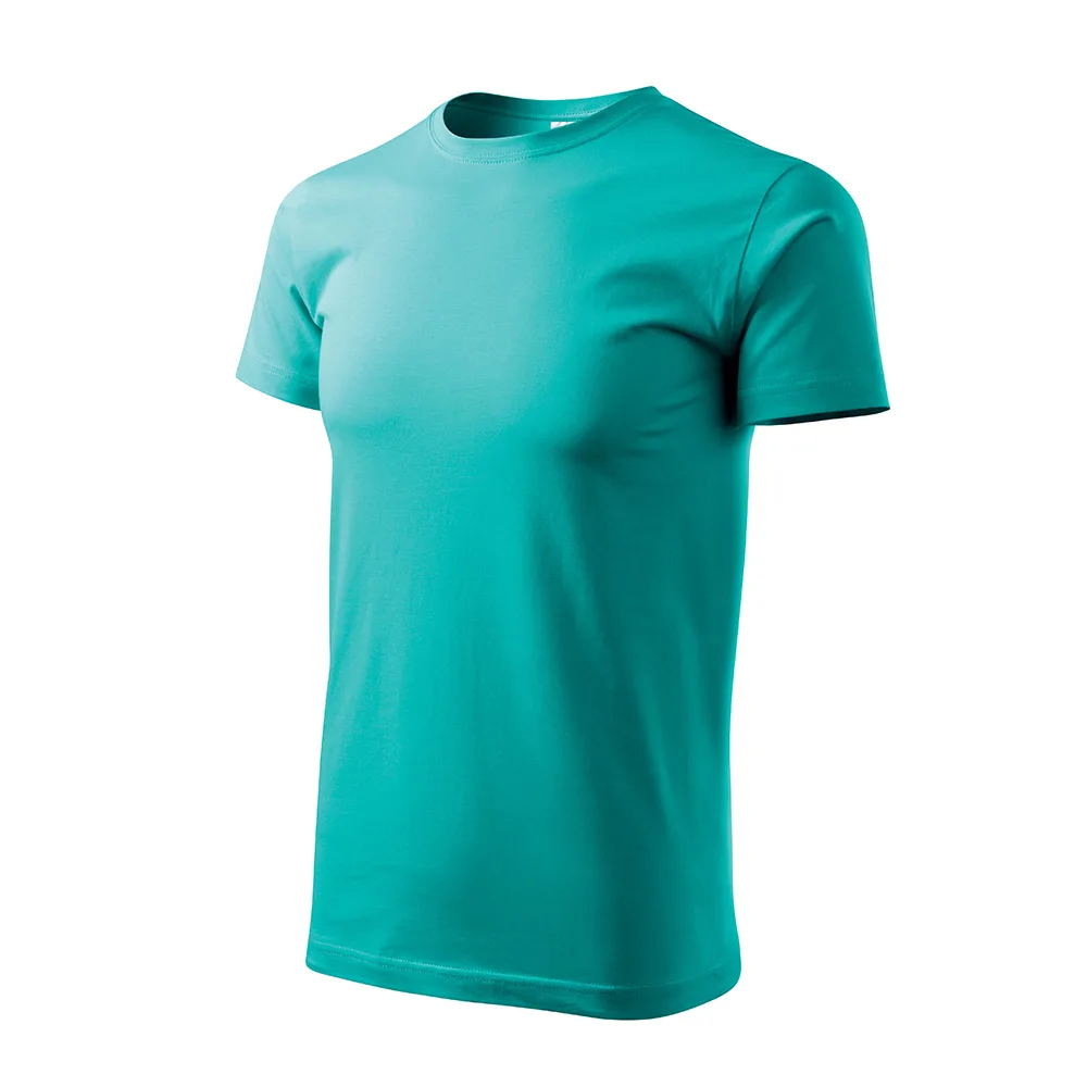 Tricou bumbac Basic, Verde smarald - imagine 1