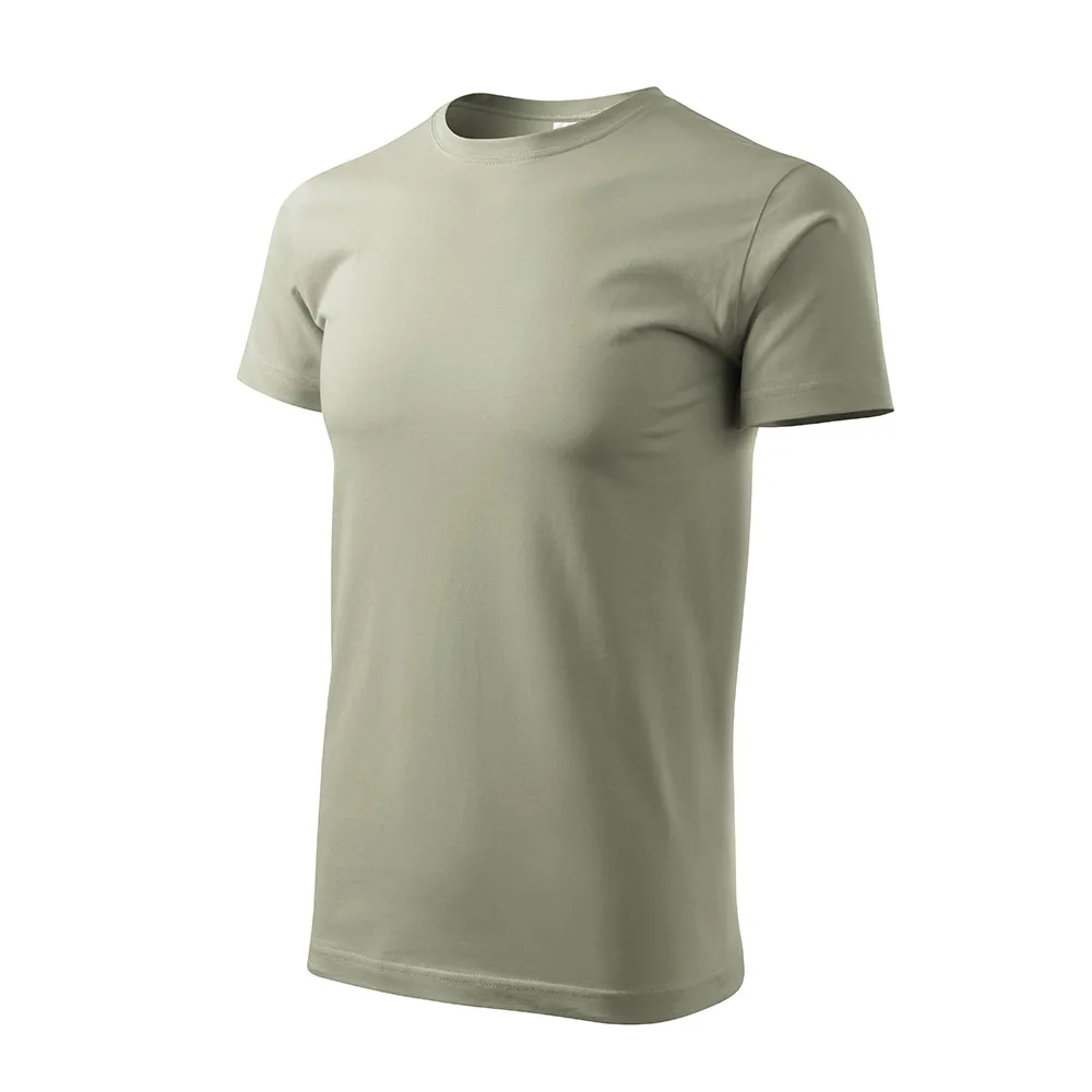 Tricou bumbac Basic, Khaki deschis - imagine 1