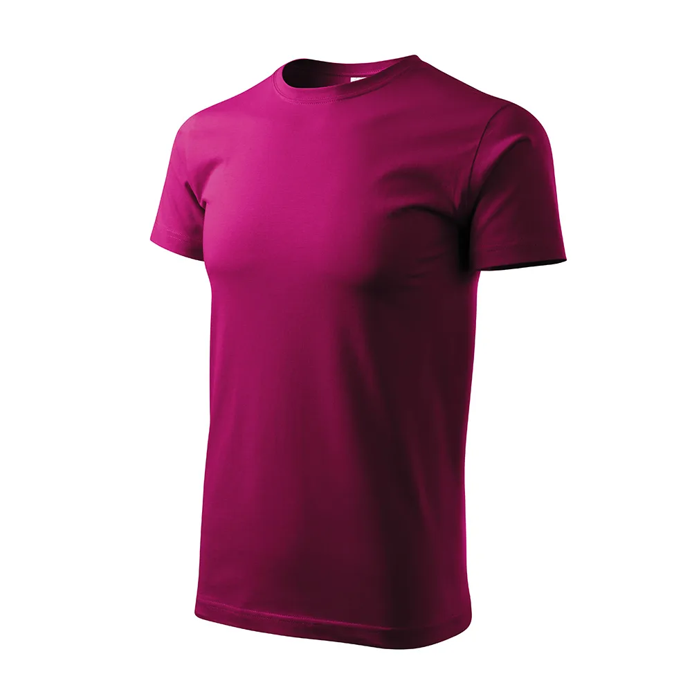 Tricou bumbac Basic, Fuxia - imagine 1