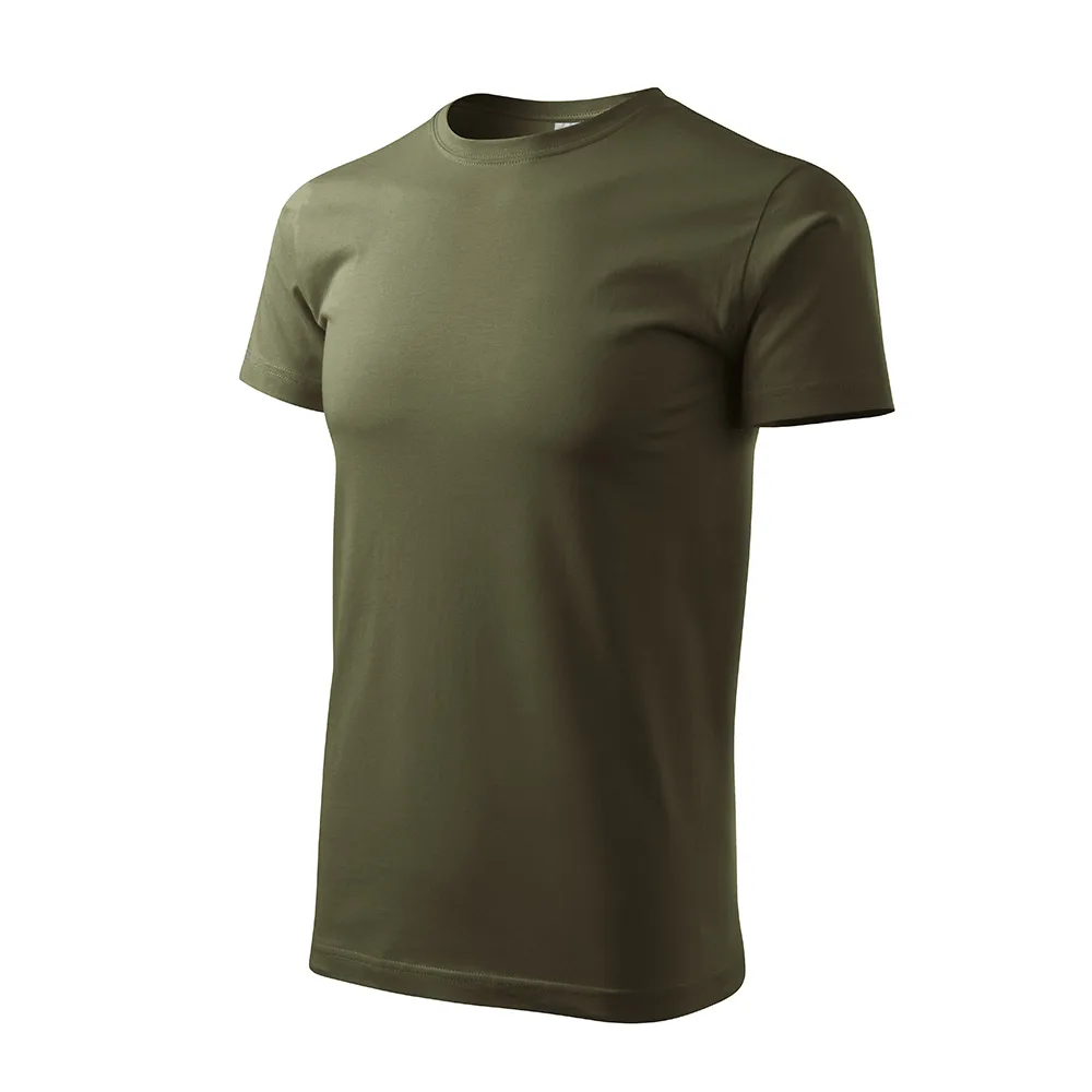 Tricou bumbac Basic, Verde militar - imagine 1
