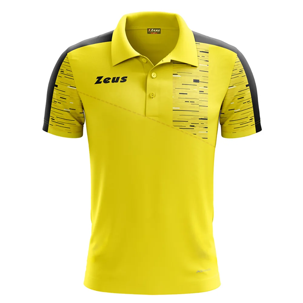 Tricou polo Zeus Glitch, Galben / Negru - imagine 1