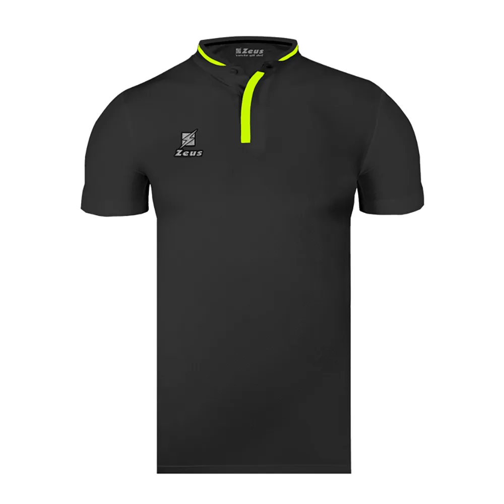 Tricou polo Zeus Kreta, Negru / Galben Fluo - imagine 1