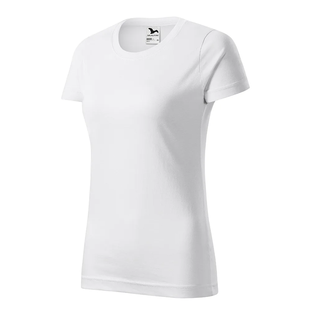 Tricou bumbac dama Basic, Alb - imagine 1