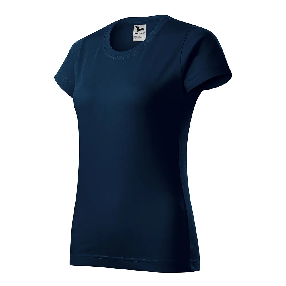 Tricou bumbac dama Basic, Bleumarin - imagine 1