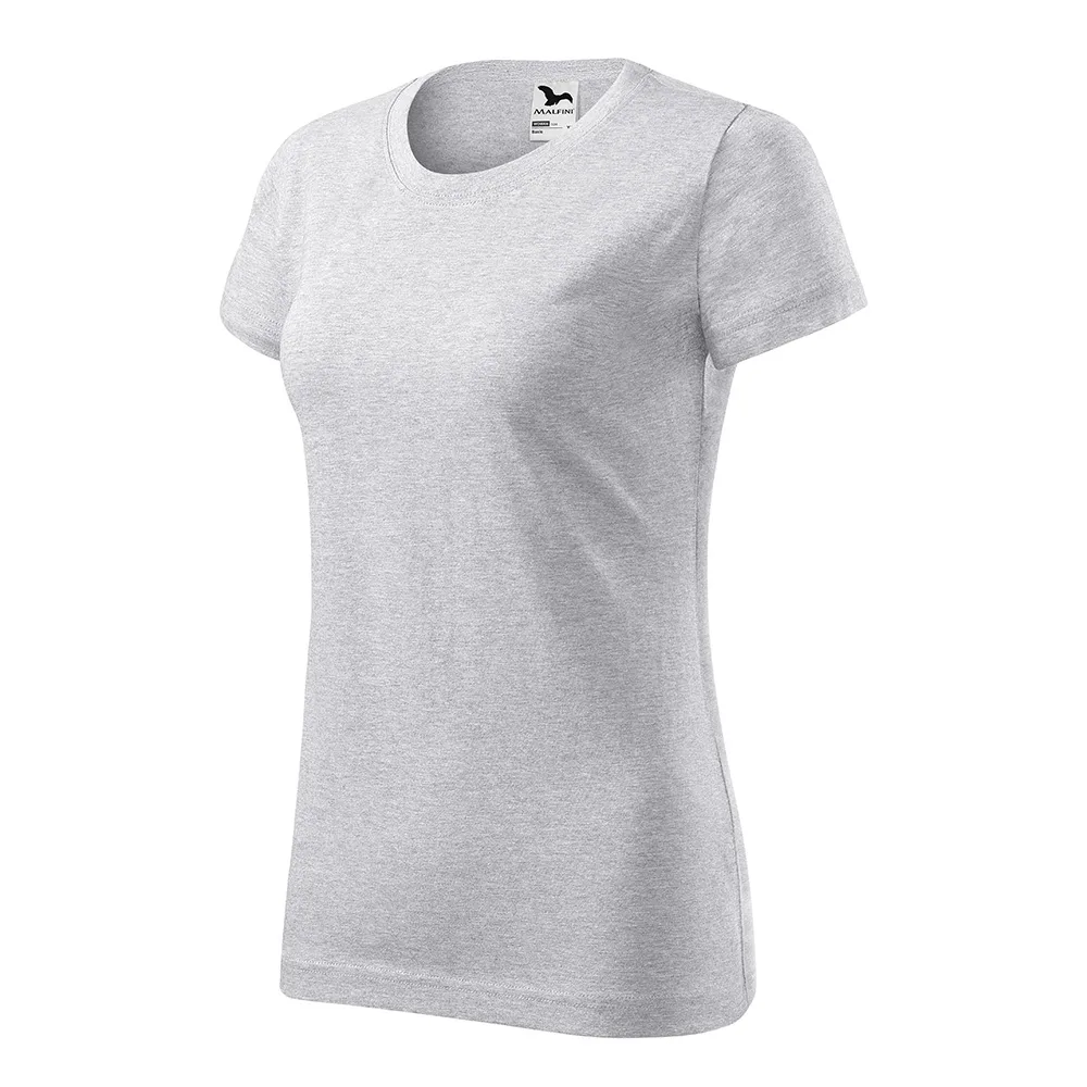 Tricou bumbac dama Basic, Gri deschis - imagine 1