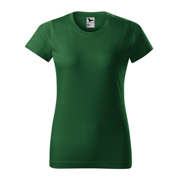 Tricou bumbac dama Basic, Verde sticla - imagine 2