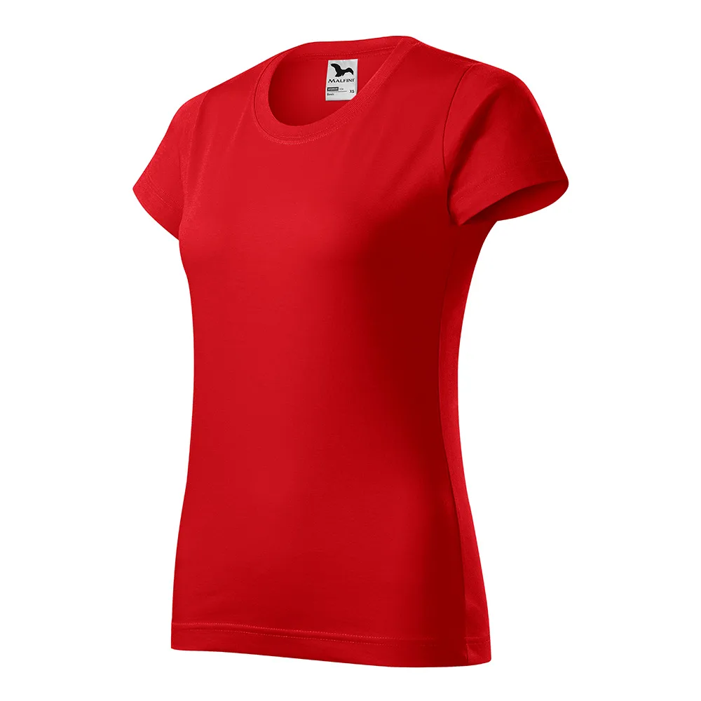 Tricou bumbac dama Basic, Rosu - imagine 1