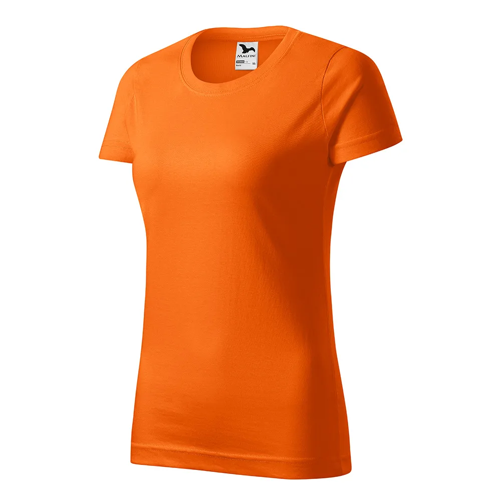 Tricou bumbac dama Basic, Portocaliu - imagine 1