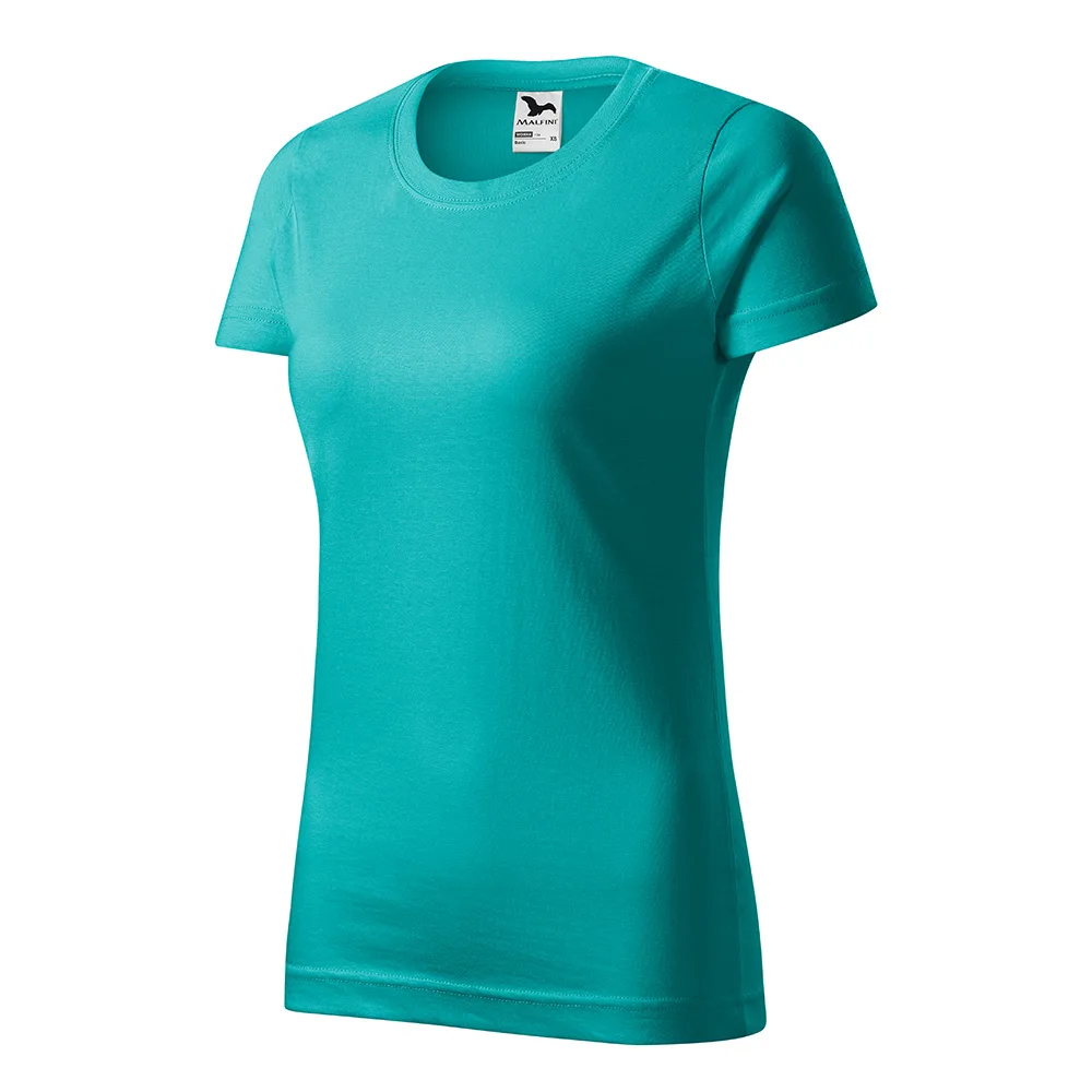 Tricou bumbac dama Basic, Verde smarald - imagine 1