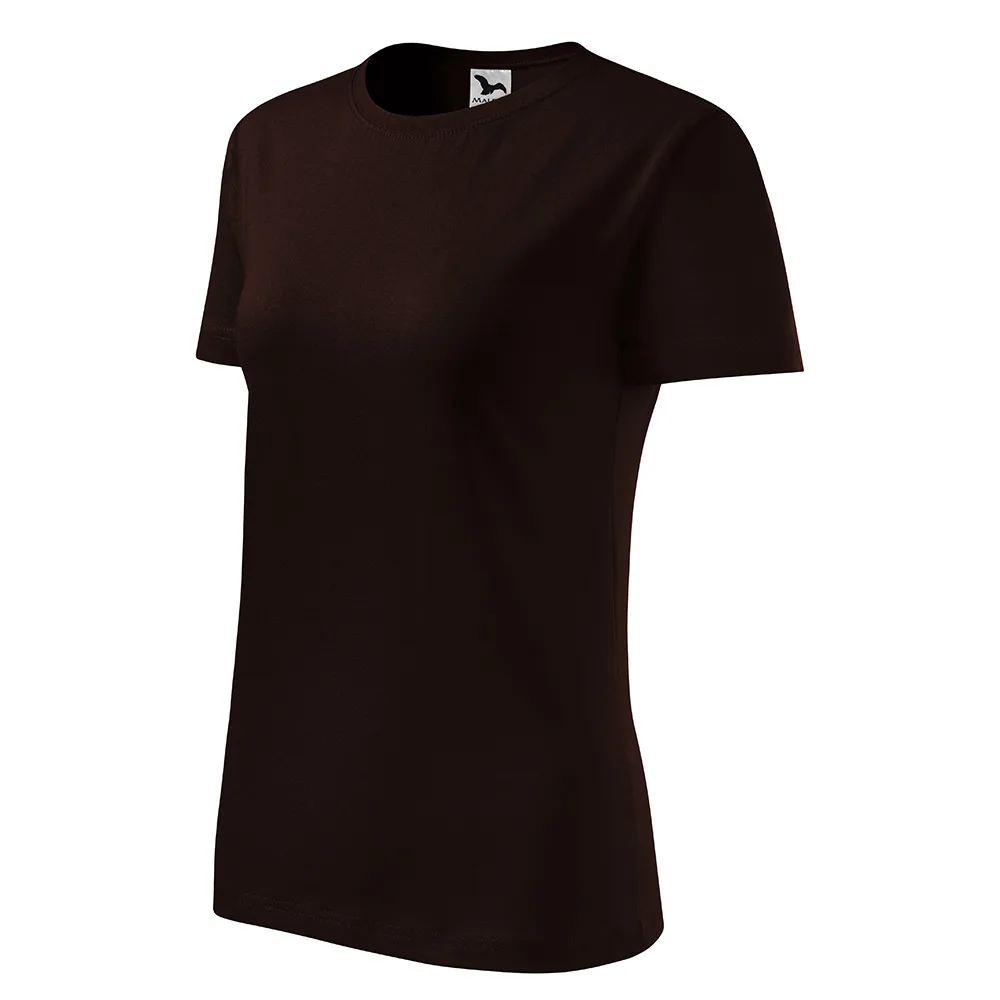 Tricou bumbac dama Basic, Cafea - imagine 1