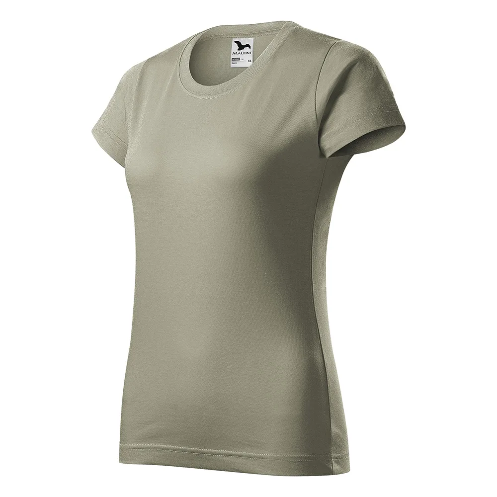 Tricou bumbac dama Basic, Khaki deschis - imagine 1