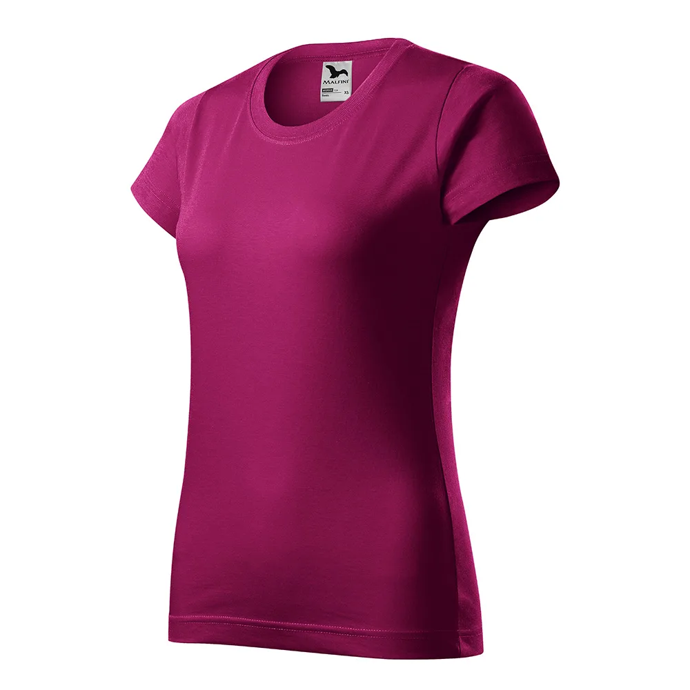 Tricou bumbac dama Basic, Fuxia - imagine 1