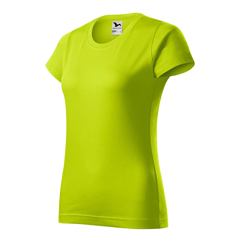 Tricou bumbac dama Basic, Verde lime - imagine 1