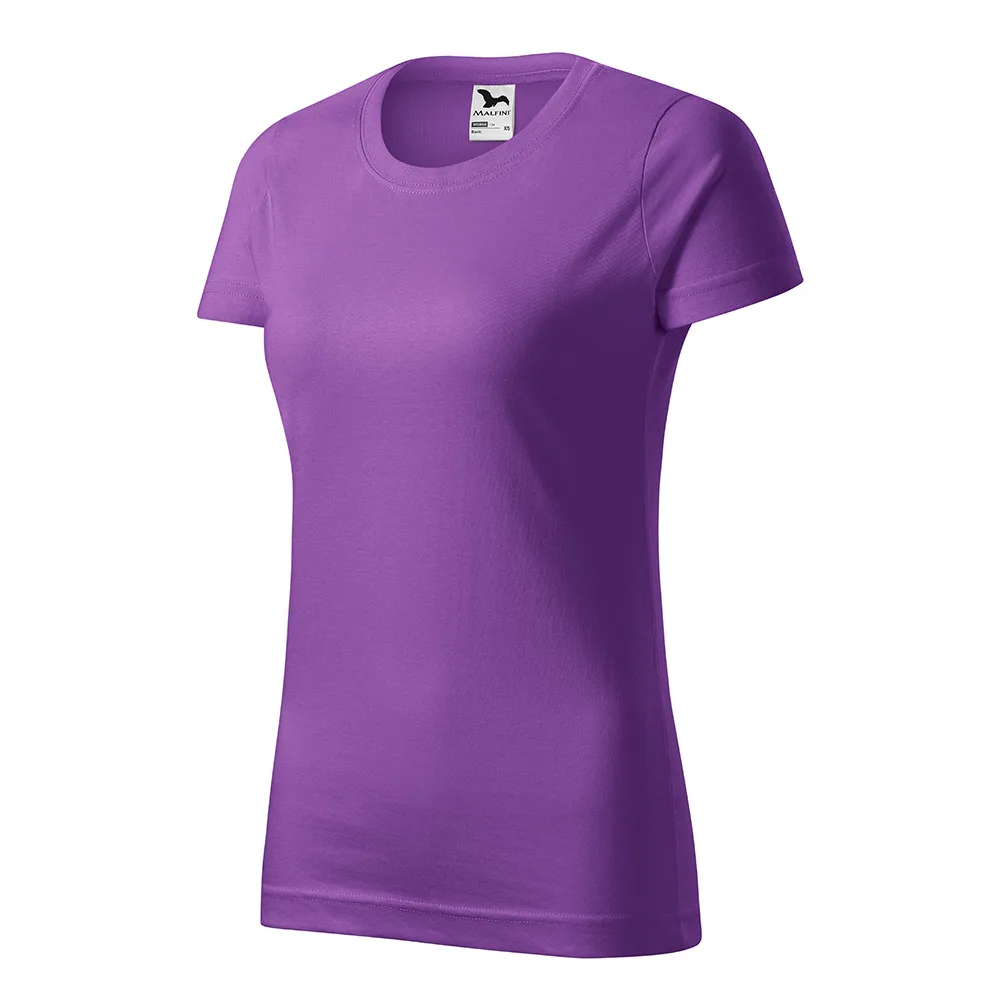 Tricou bumbac dama Basic, Mov - imagine 1