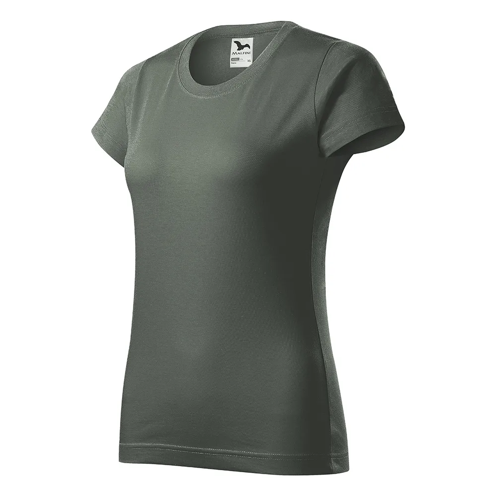 Tricou bumbac dama Basic, Gri ardezie - imagine 1