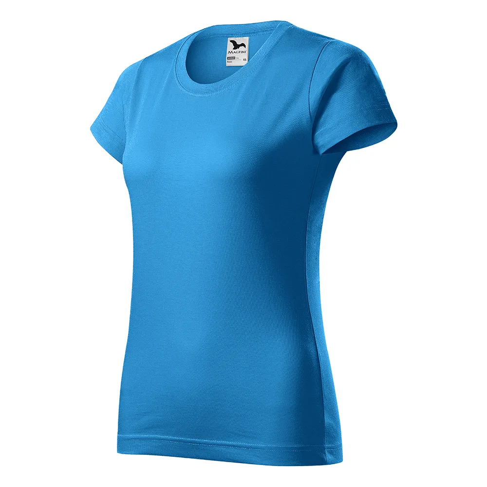 Tricou bumbac dama Basic, Snorkel blue - imagine 1