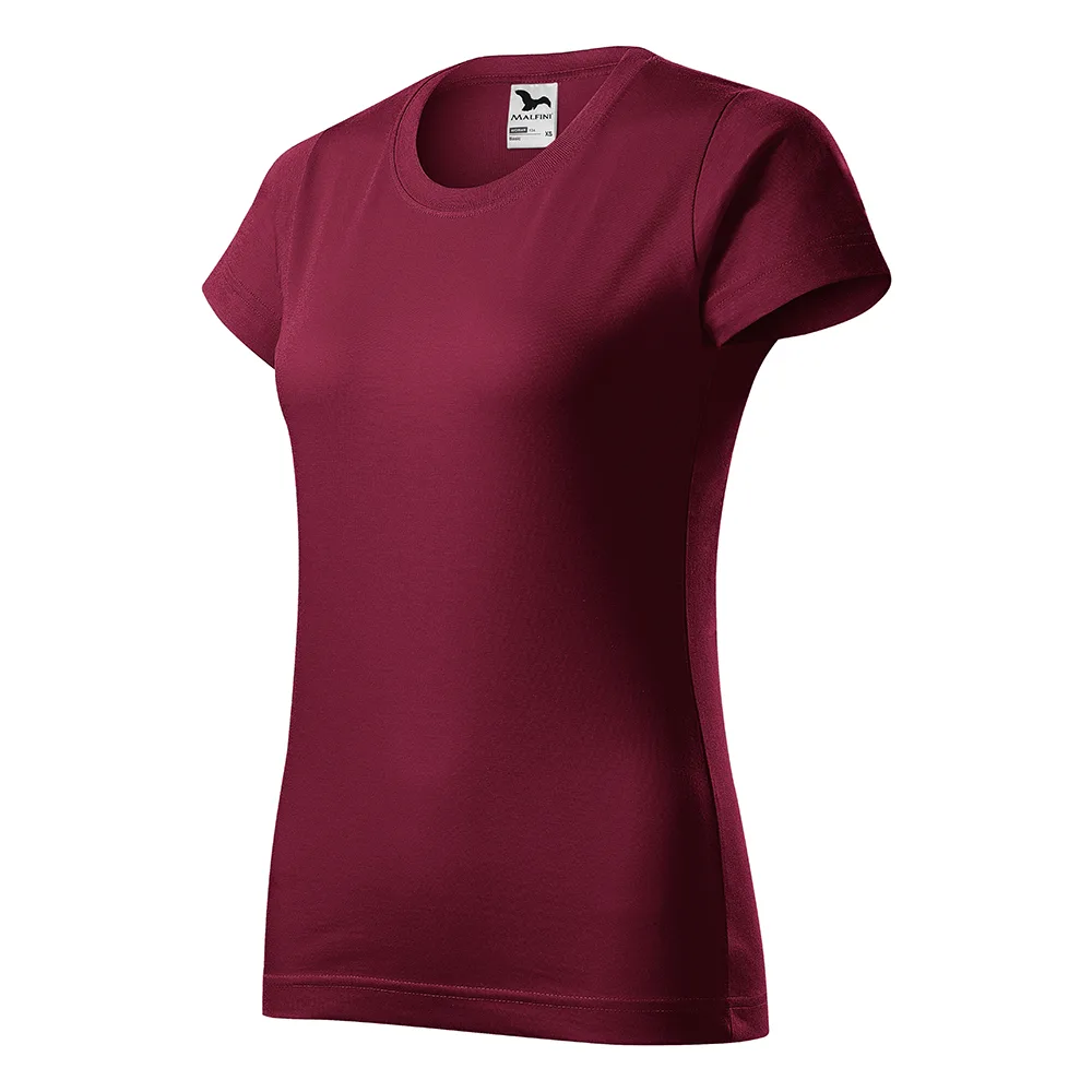 Tricou bumbac dama Basic, Garnet - imagine 1