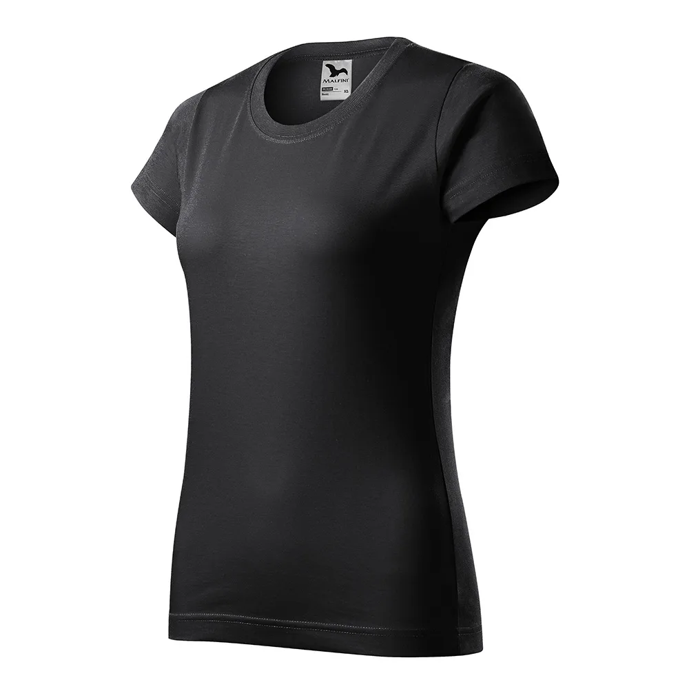 Tricou bumbac dama Basic, Ebony gray - imagine 1
