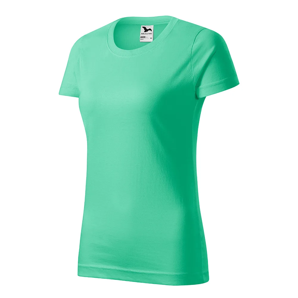 Tricou bumbac dama Basic, Verde menta - imagine 1