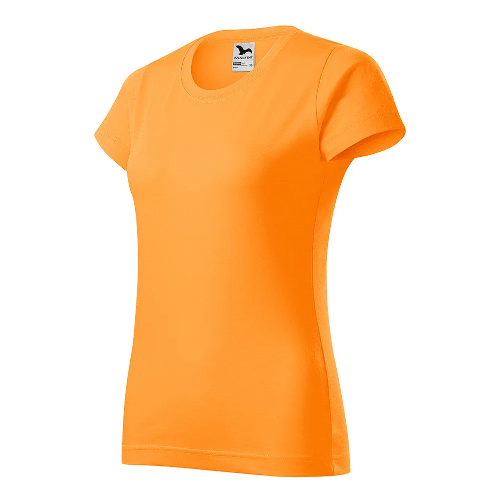 Tricou bumbac dama Basic, Tangerine orange - imagine 1