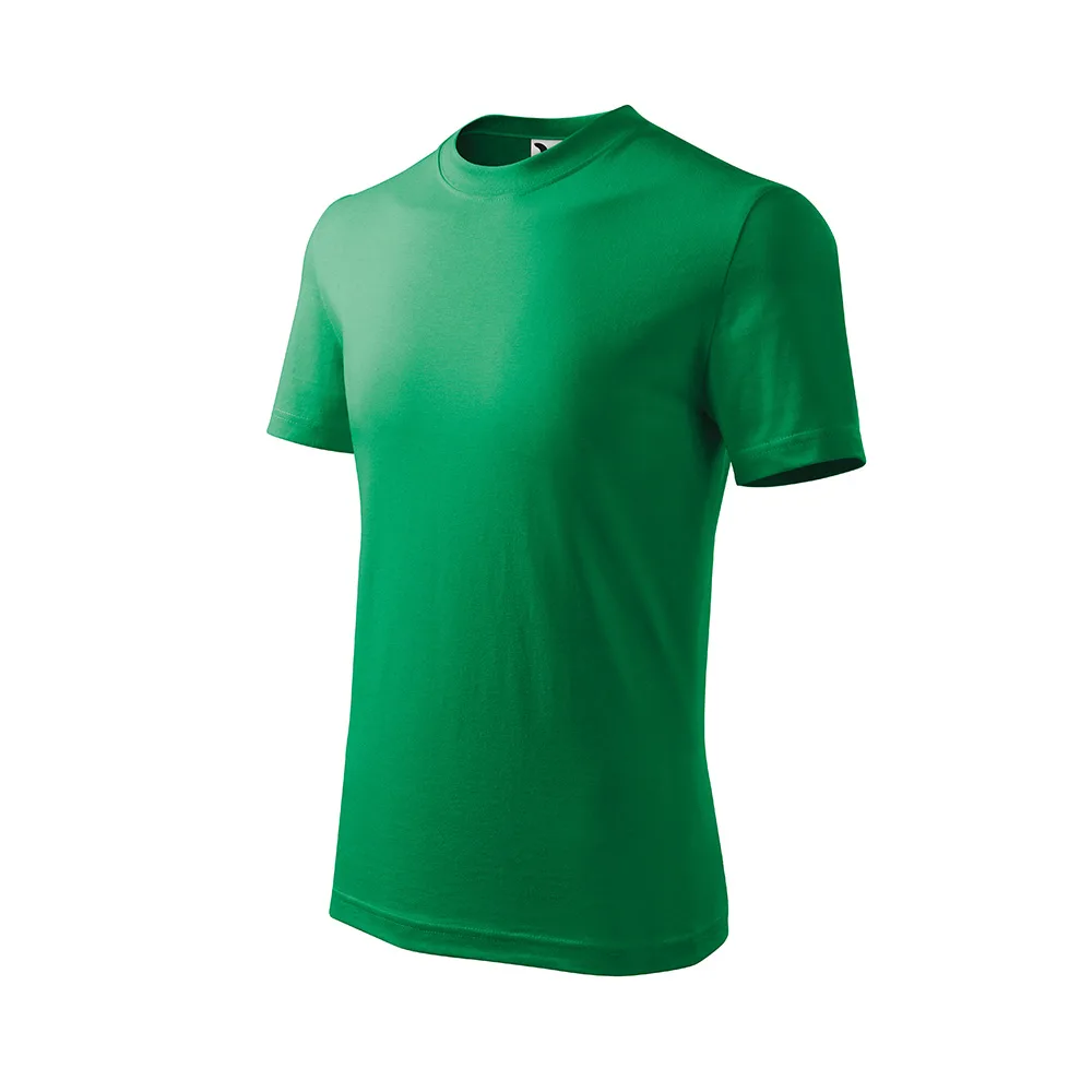 Tricou bumbac copii Basic, Verde mediu - imagine 1