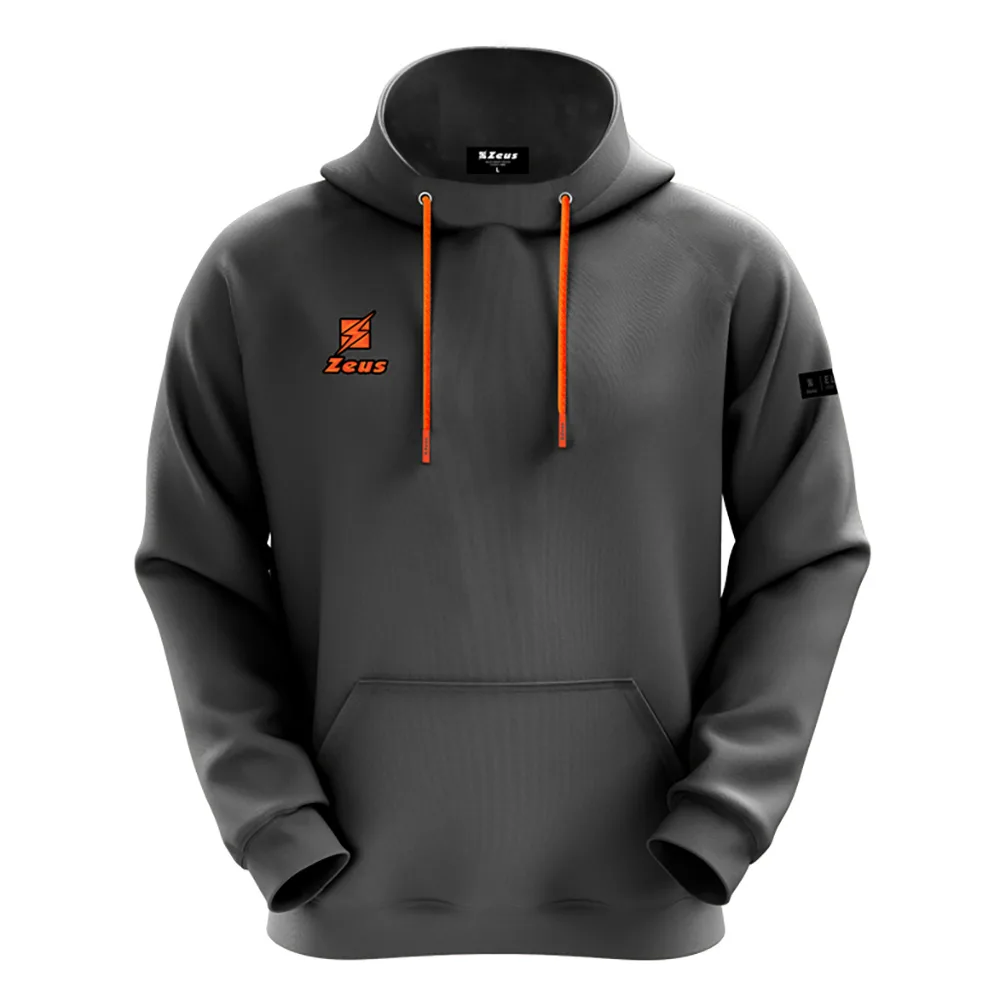 Hanorac Zeus ZS7, Gri inchis / Portocaliu Fluo - imagine 1