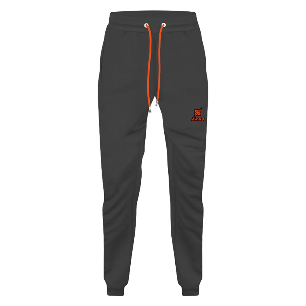 Pantaloni lungi Zeus ZS7, Gri inchis / Portocaliu Fluo - imagine 1